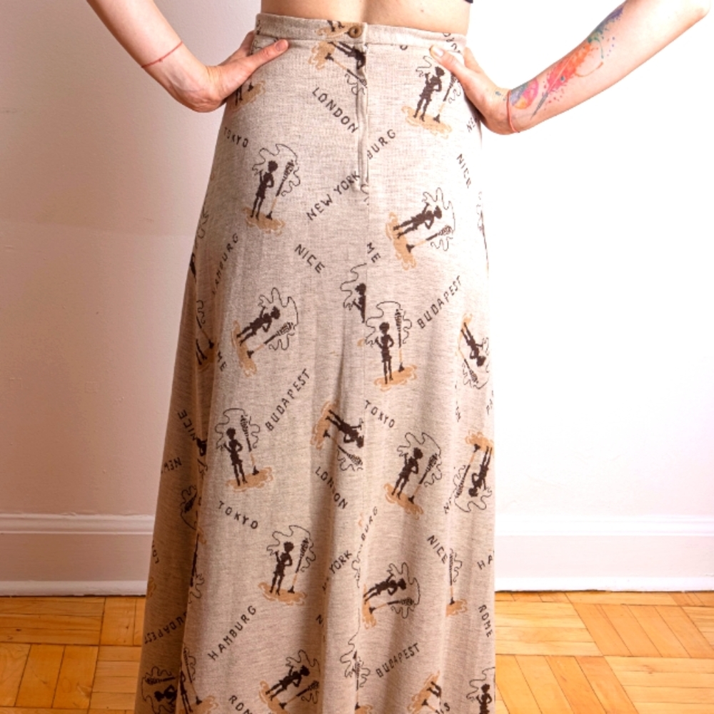 Vintage Long Wool Skirt